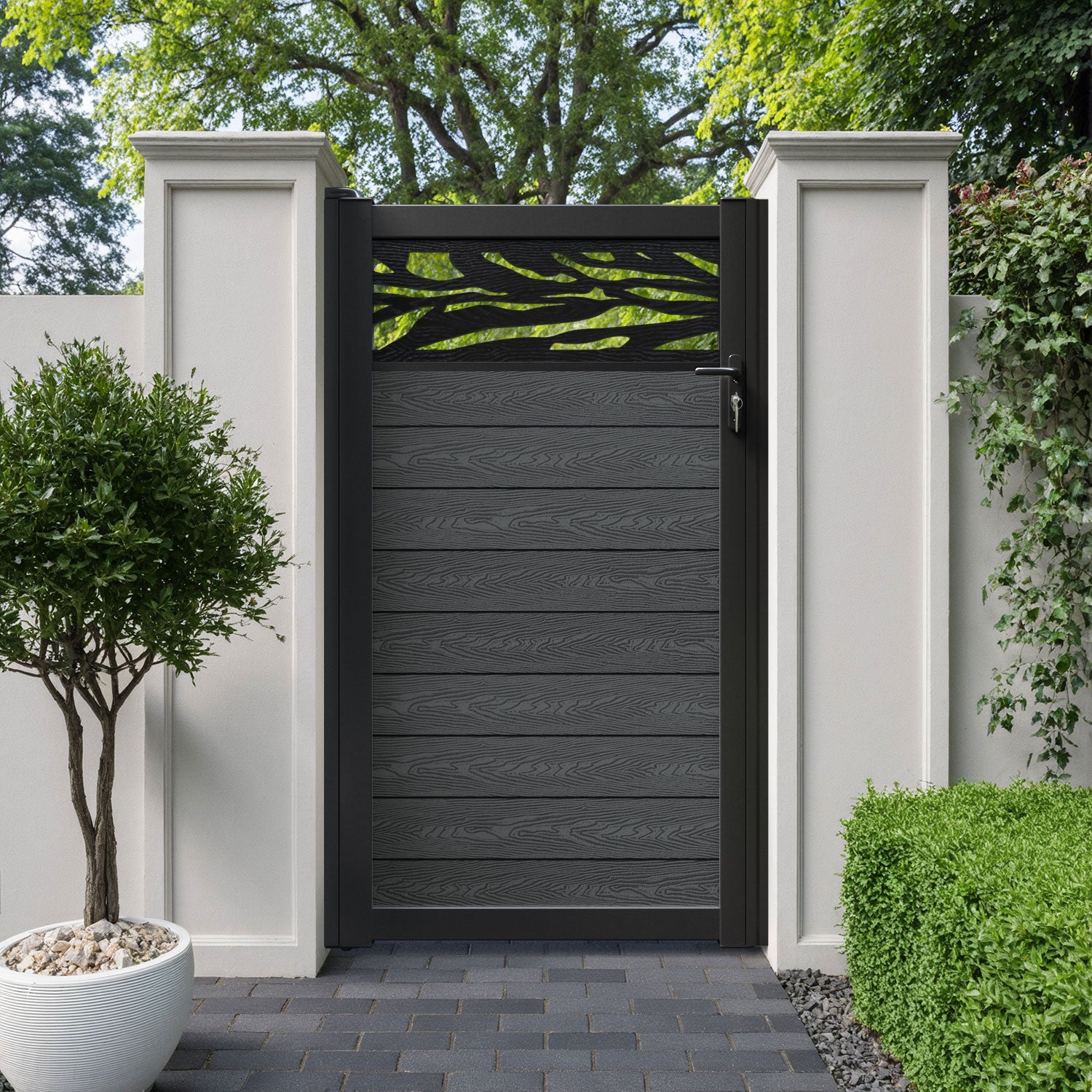 Classic Malawi Pedestrian Gate - Dark Grey