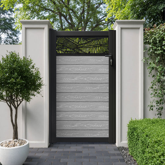 Classic Feather Pedestrian Gate - Light Grey
