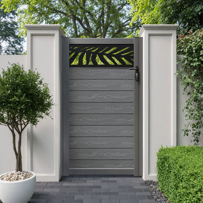 Classic Palm Pedestrian Gate - Mid Grey