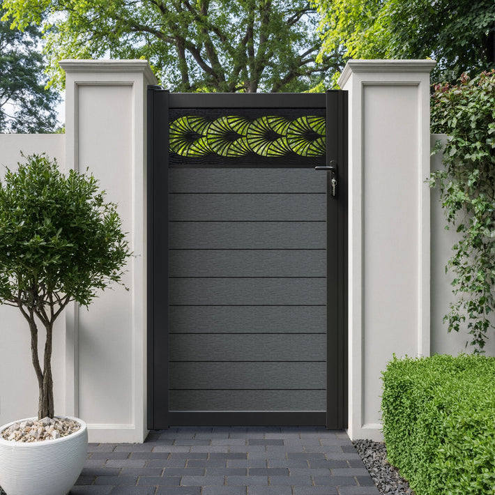 Fusion Laurel Pedestrian Gate - Dark Grey