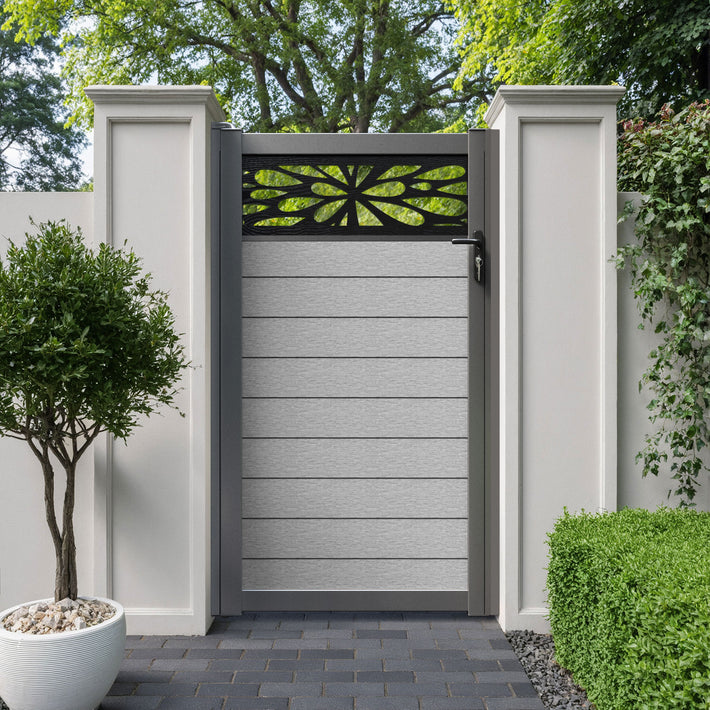 Fusion Blossom Pedestrian Gate - Light Grey