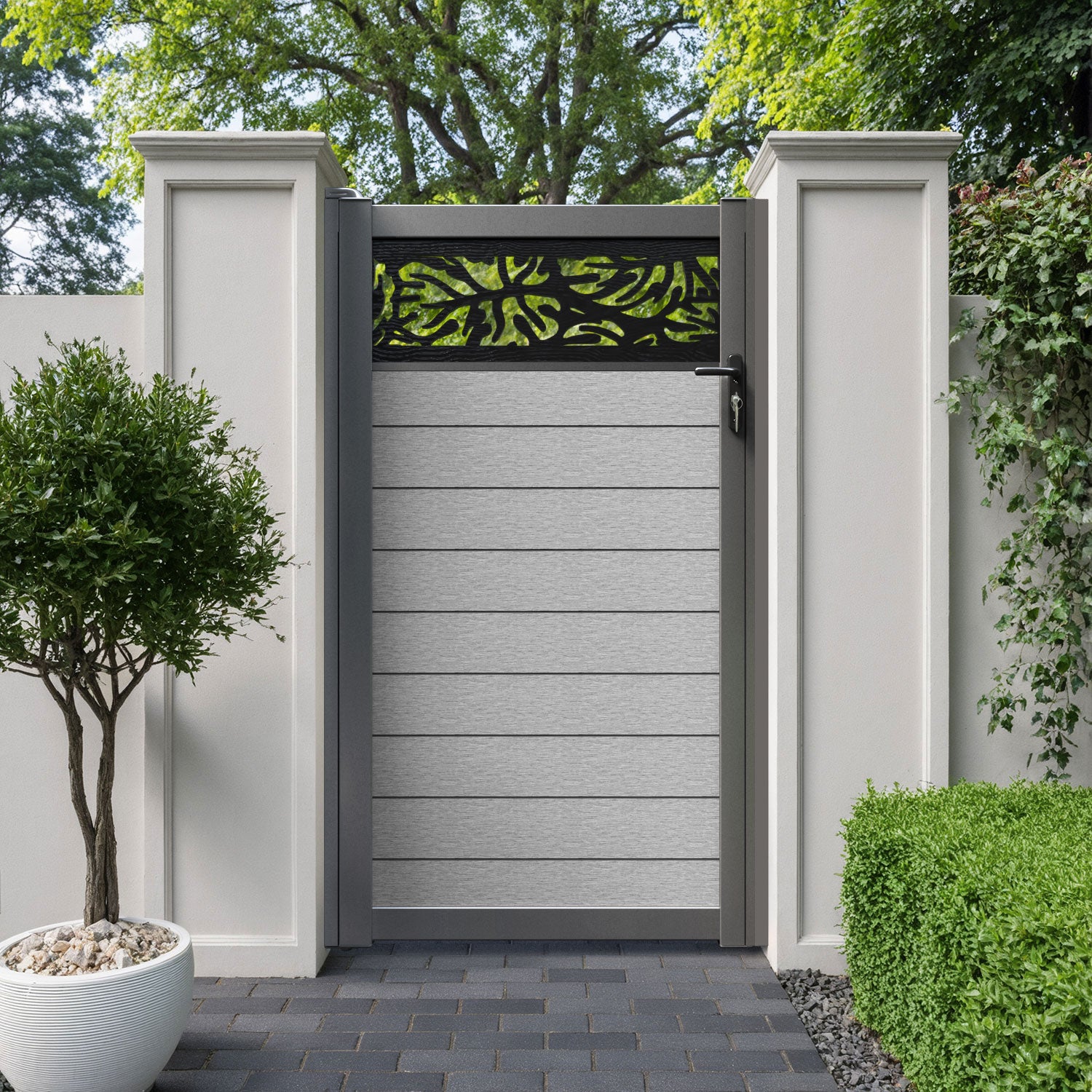 Fusion Botanic Pedestrian Gate - Light Grey