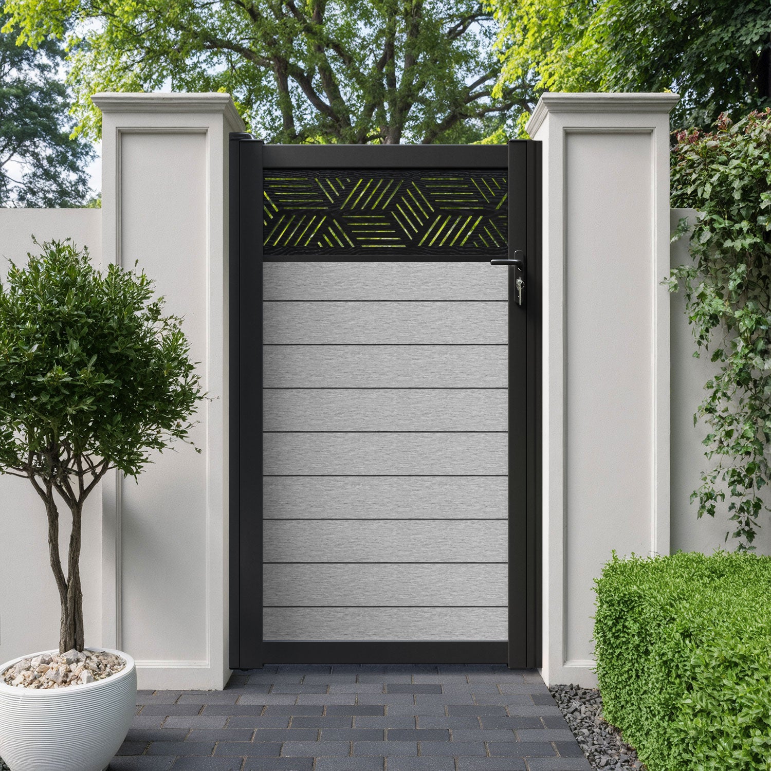 Fusion Cubed Pedestrian Gate - Light Grey