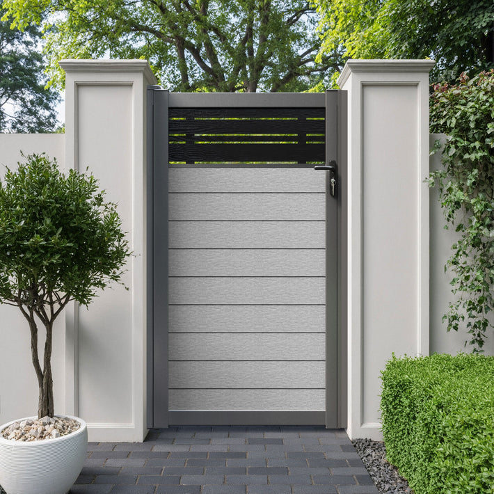 Fusion Linea Pedestrian Gate - Light Grey