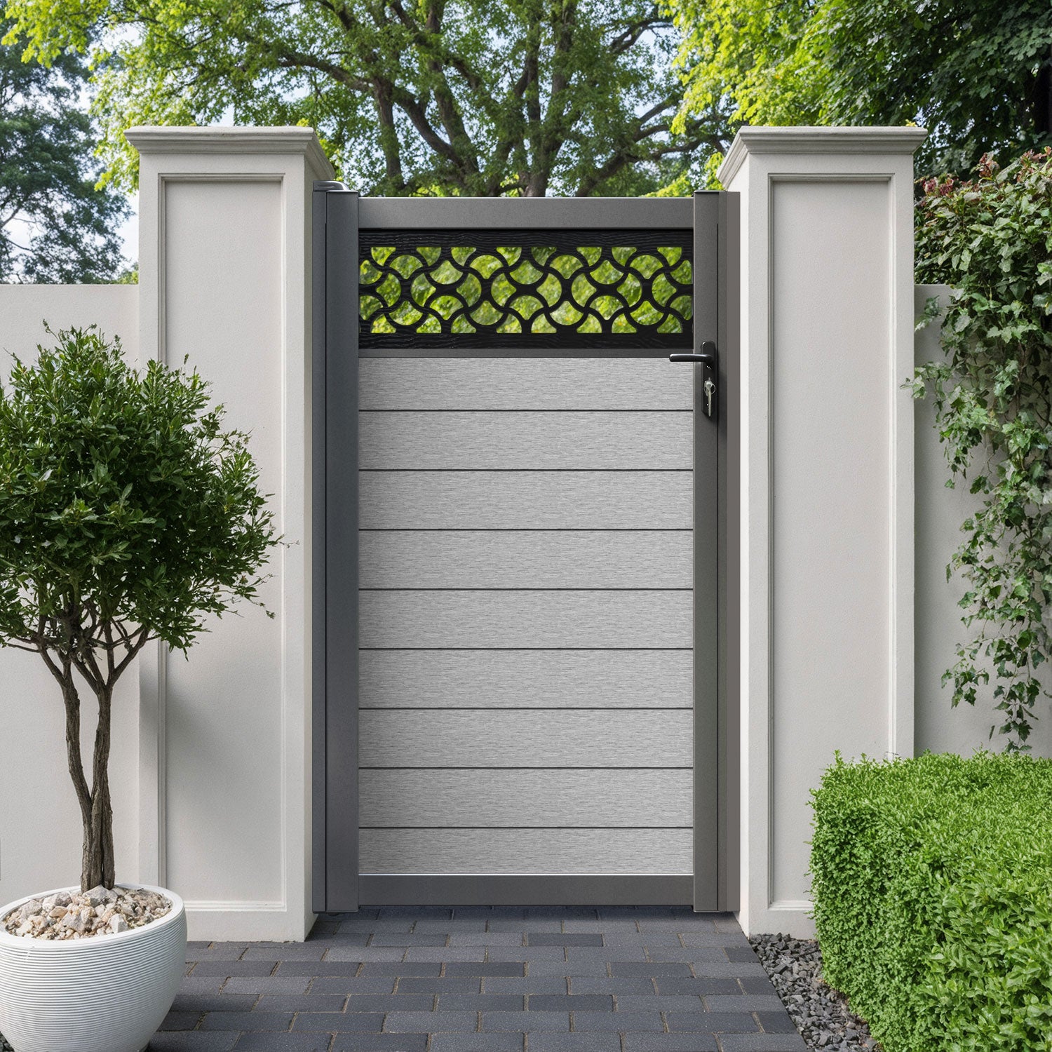 Fusion Vida Pedestrian Gate - Light Grey