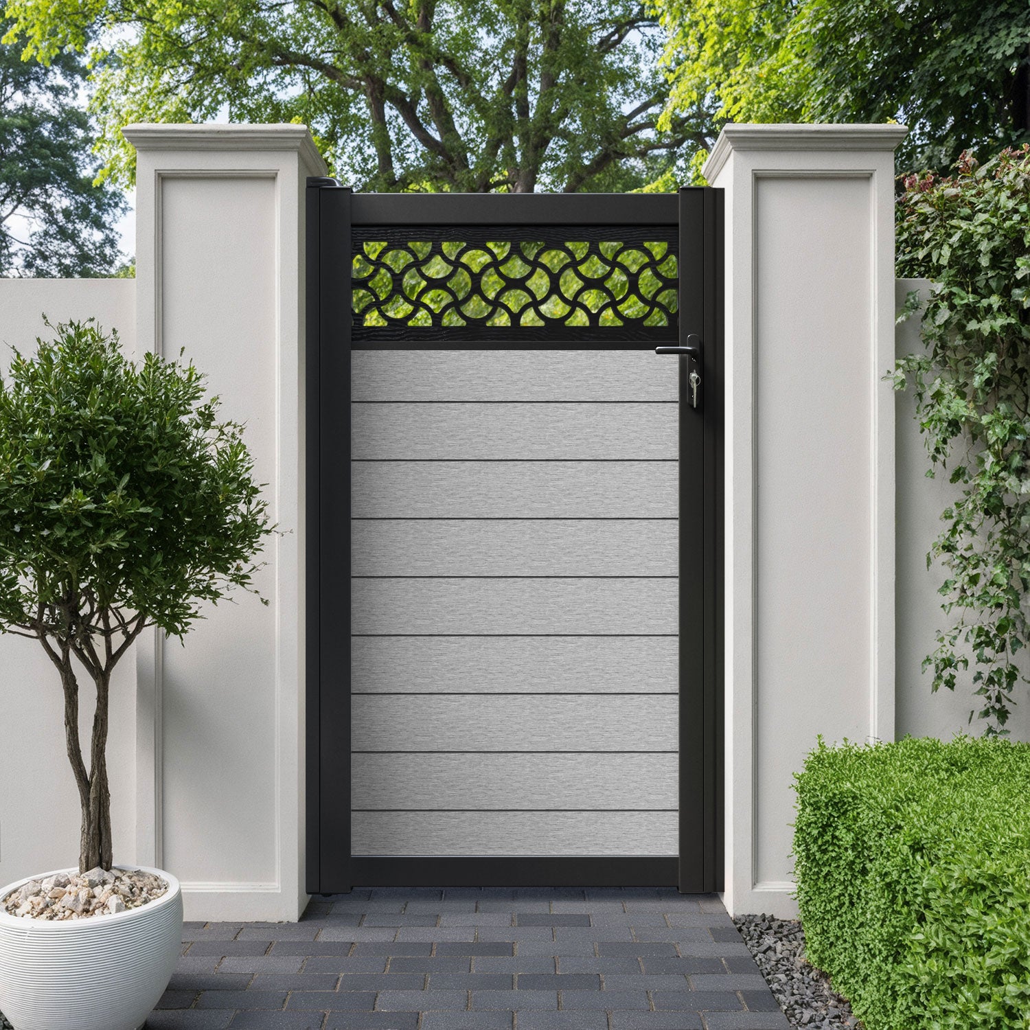 Fusion Vida Pedestrian Gate - Light Grey