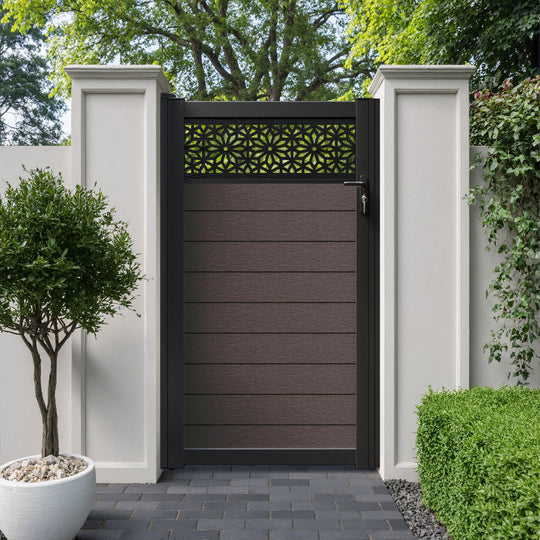 Fusion Narwa Pedestrian Gate - Mid Brown