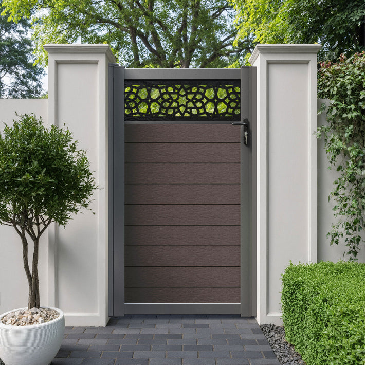 Fusion Nazira Pedestrian Gate - Mid Brown