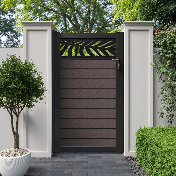 Fusion Palm Pedestrian Gate - Mid Brown