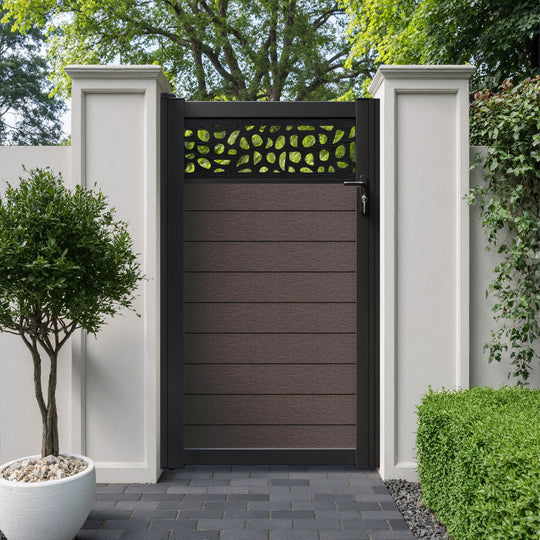 Fusion Pebble Pedestrian Gate - Mid Brown