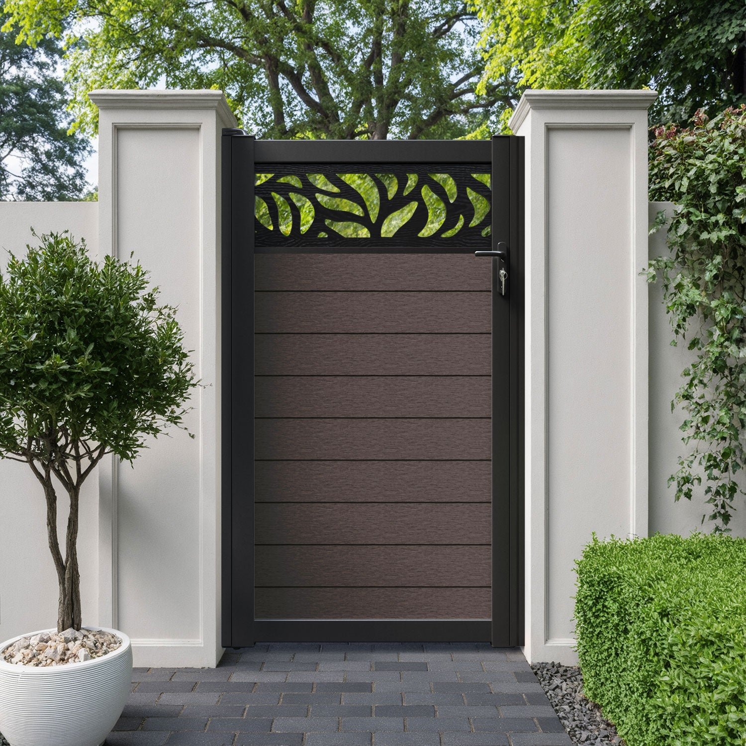 Fusion Plume Pedestrian Gate - Mid Brown