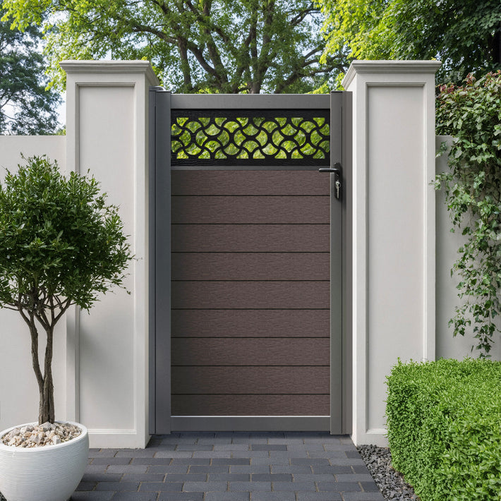 Fusion Vida Pedestrian Gate - Mid Brown