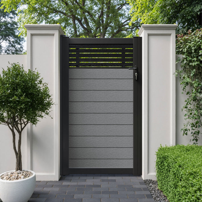 Fusion Aspen Pedestrian Gate - Mid Grey