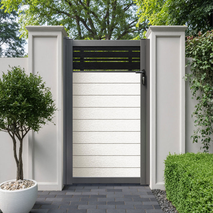 Fusion Linea Pedestrian Gate - Light Stone
