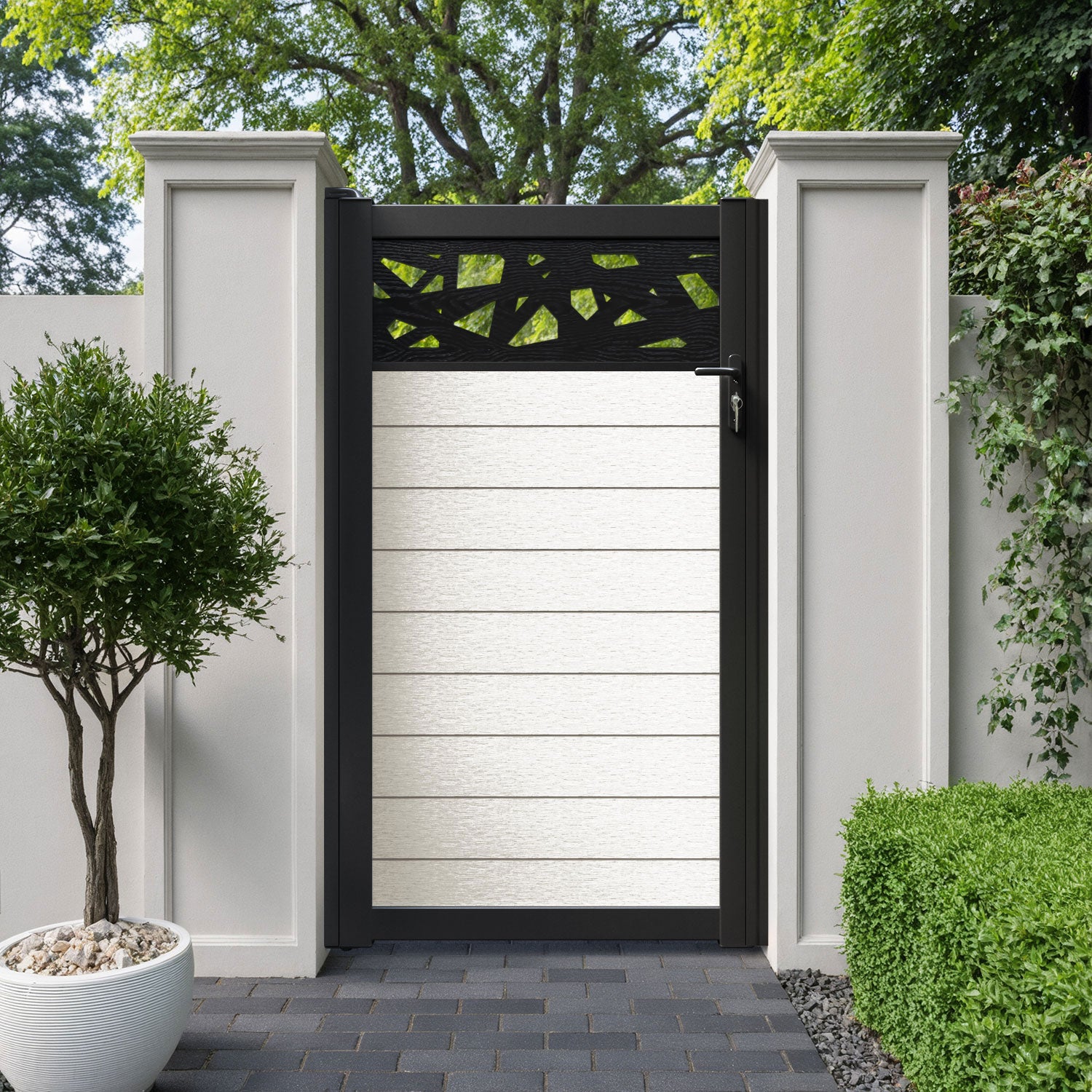 Fusion Prism Pedestrian Gate - Light Stone
