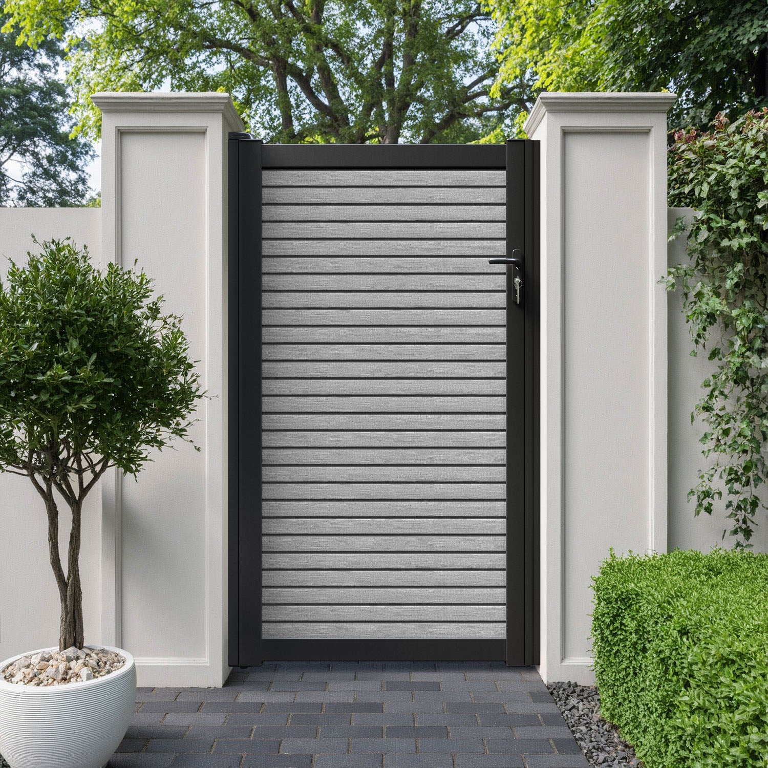 Hudson Pedestrian Gate - Light Grey