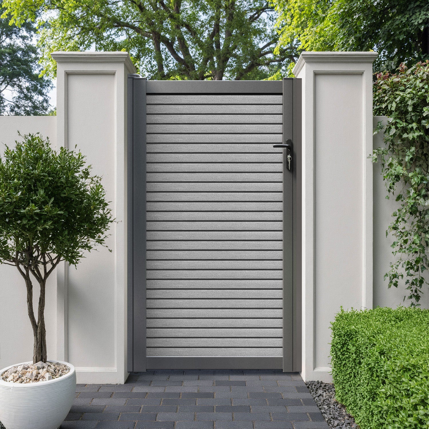 Hudson Pedestrian Gate - Light Grey