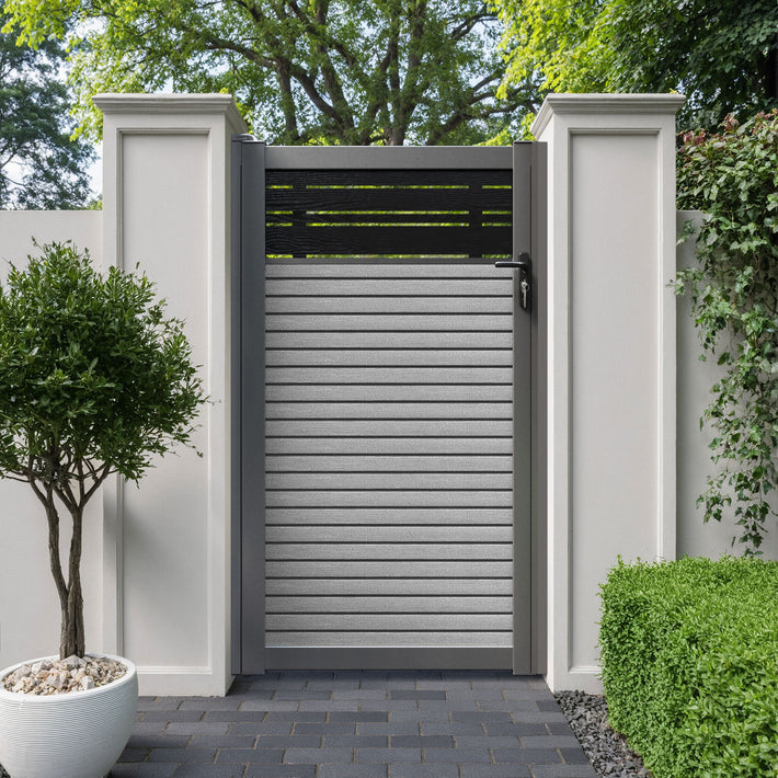 Hudson Linea Pedestrian Gate - Light Grey