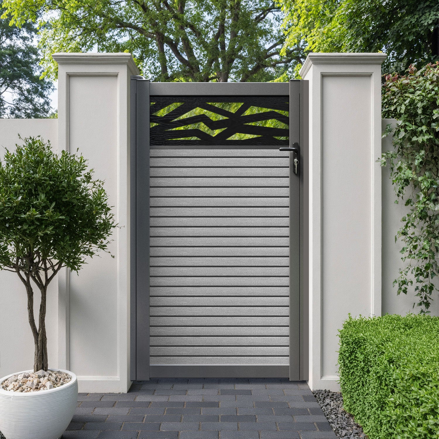 Hudson Zenith Pedestrian Gate - Light Grey