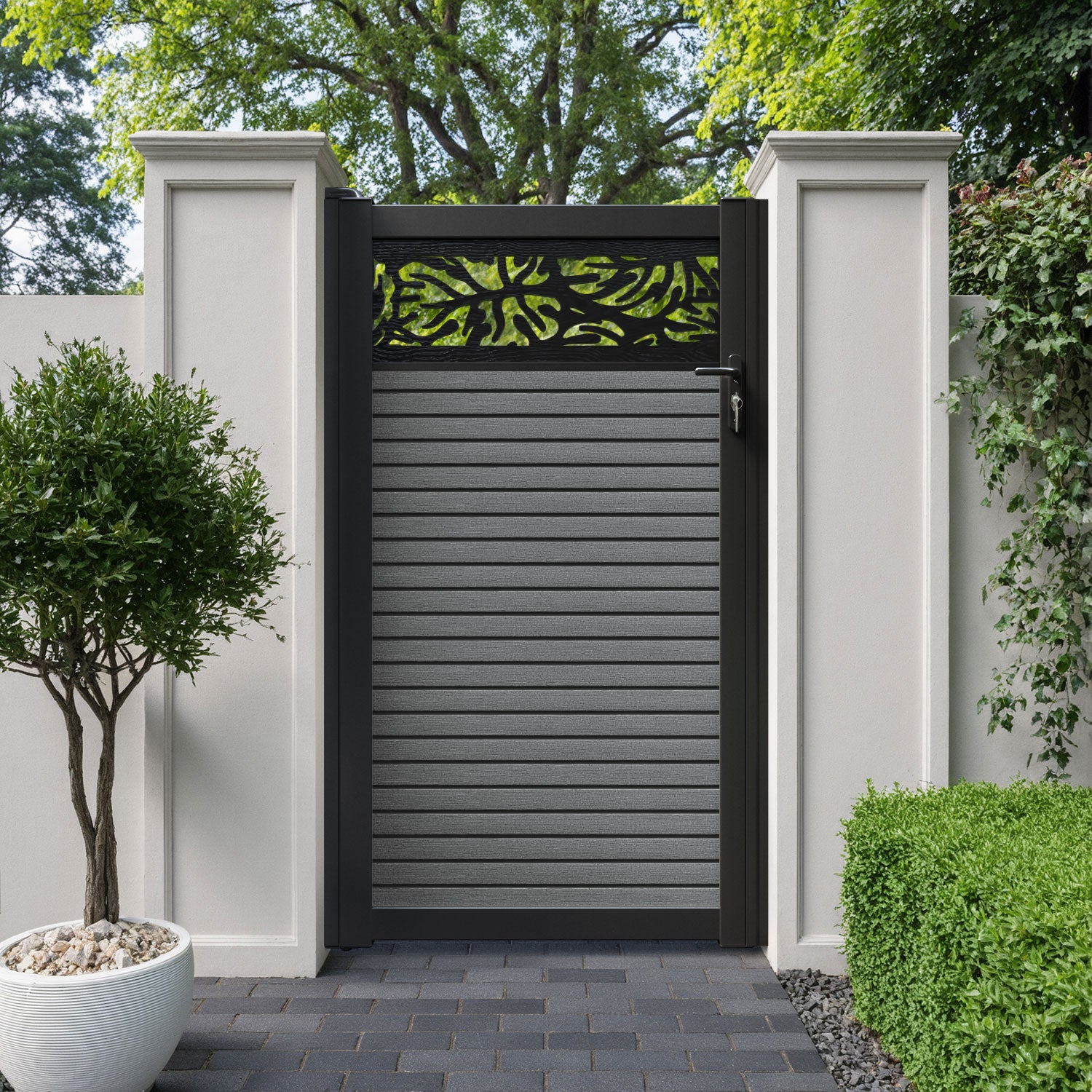 Hudson Botanic Pedestrian Gate - Mid Grey