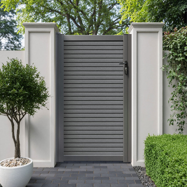 Hudson Pedestrian Gate - Mid Grey
