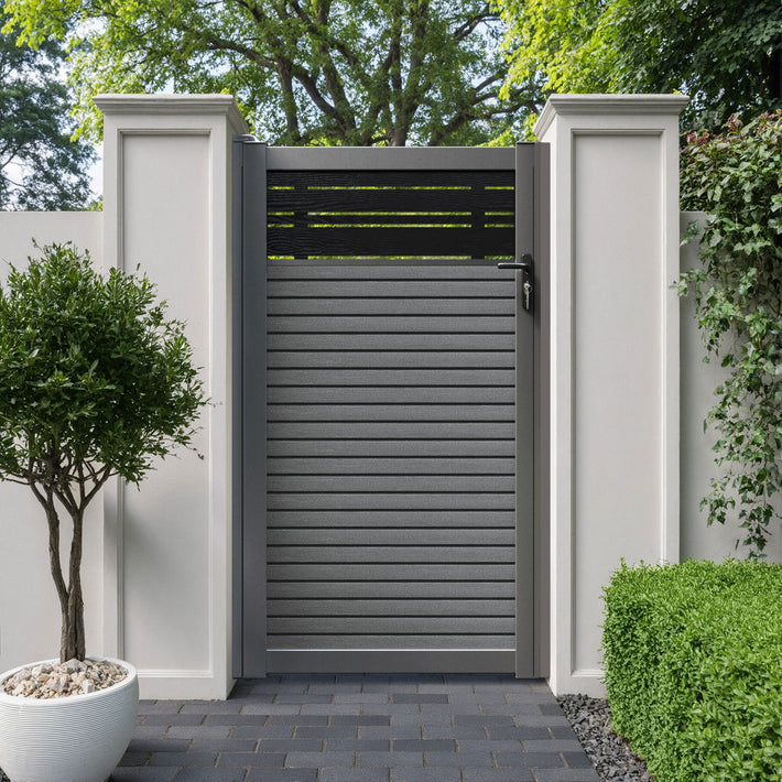 Hudson Linea Pedestrian Gate - Mid Grey