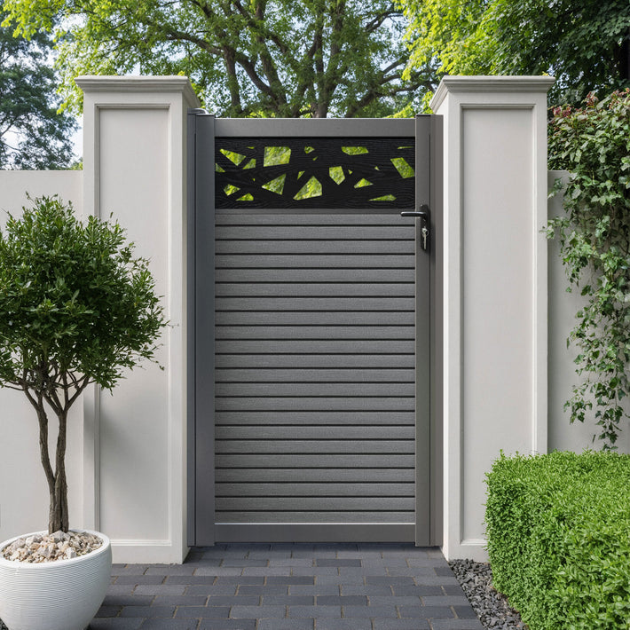 Hudson Prism Pedestrian Gate - Mid Grey