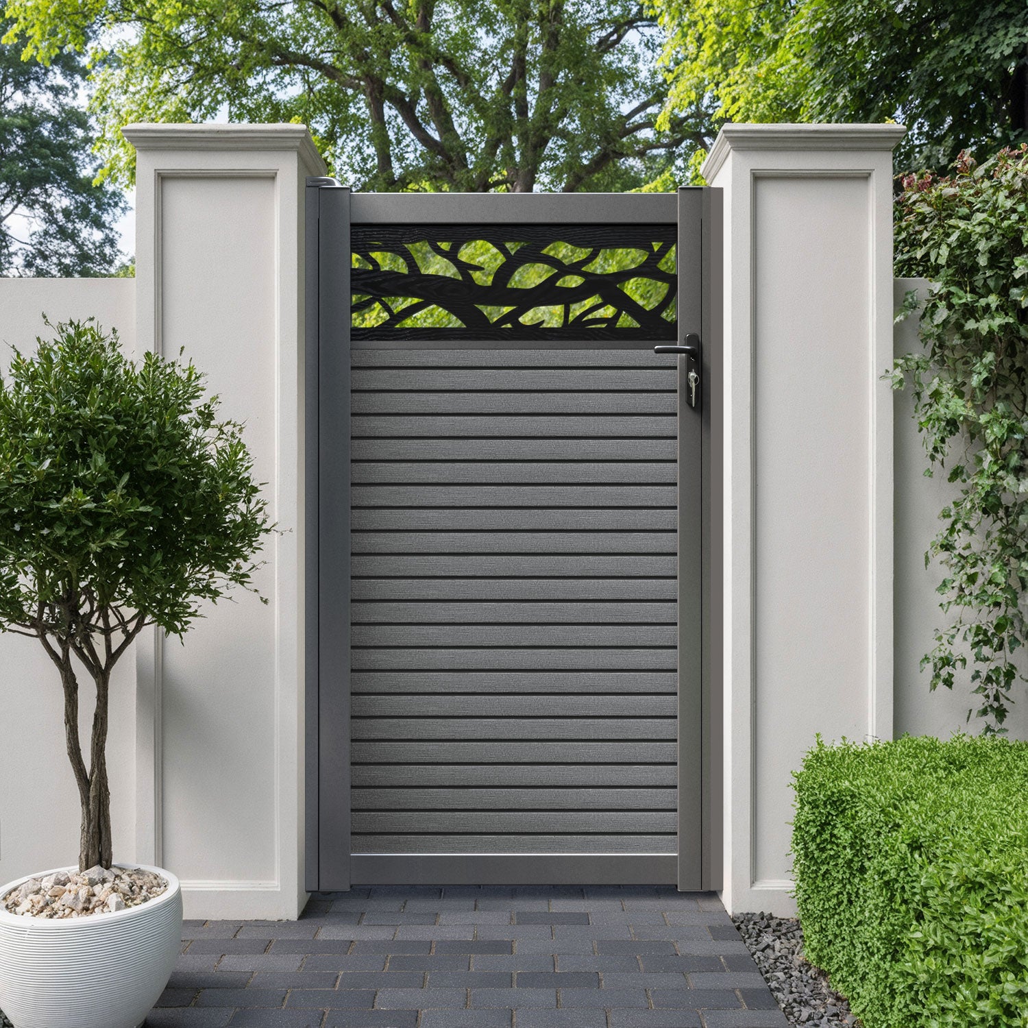 Hudson Twilight Pedestrian Gate - Mid Grey