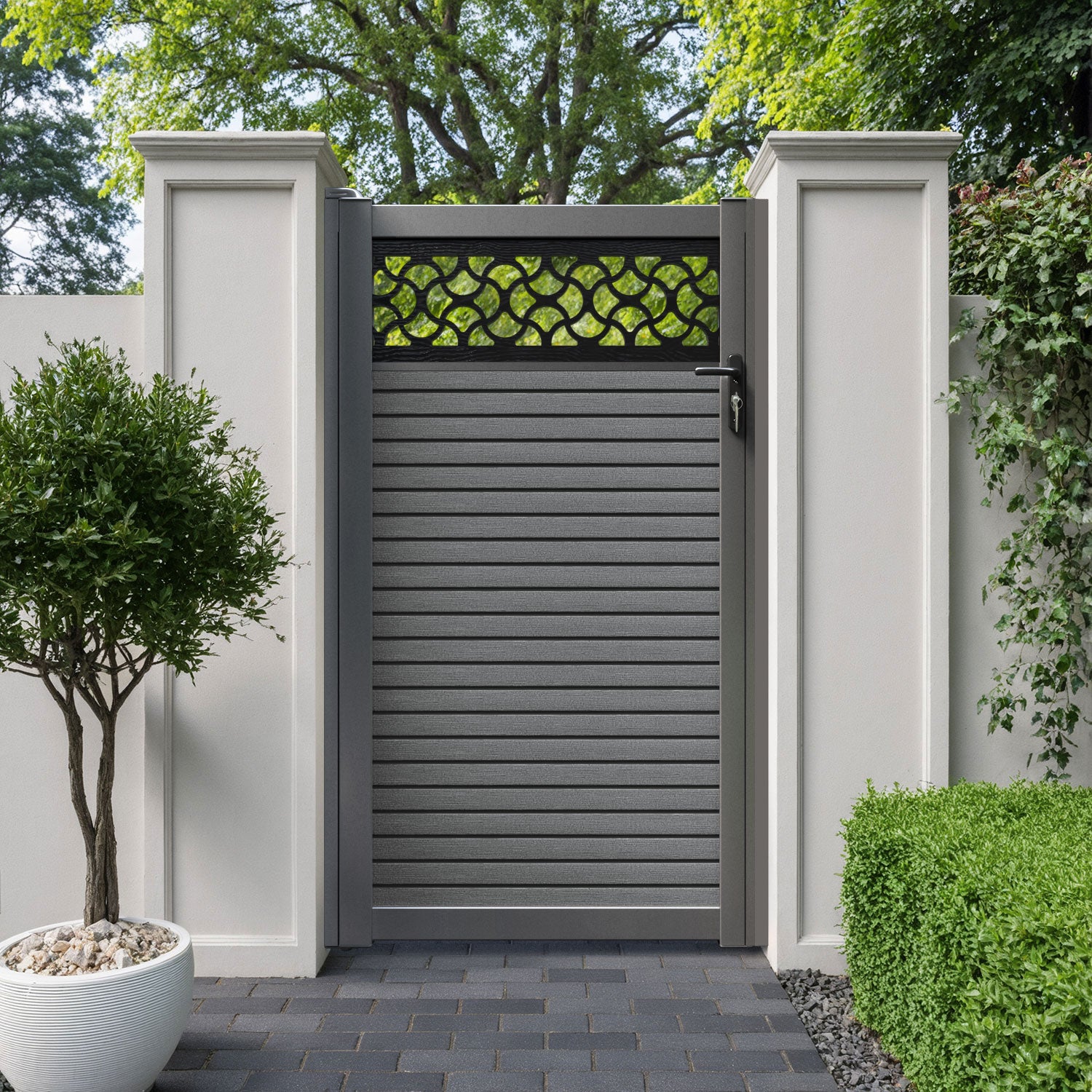 Hudson Vida Pedestrian Gate - Mid Grey