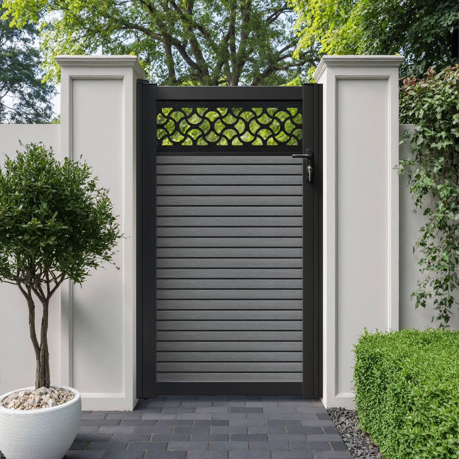 Hudson Vida Pedestrian Gate - Mid Grey