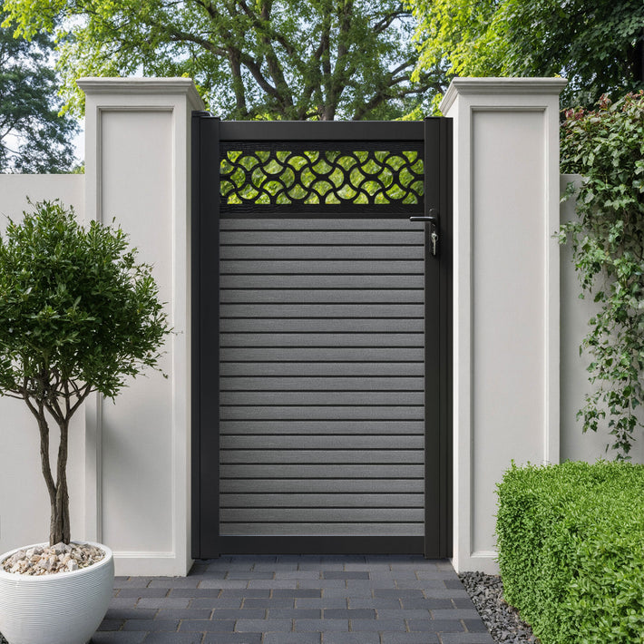 Hudson Vida Pedestrian Gate - Mid Grey