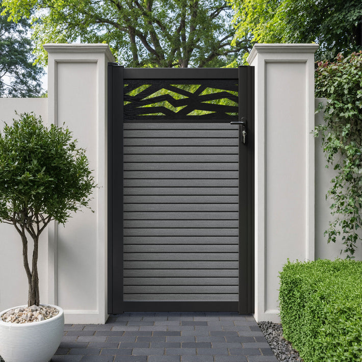Hudson Zenith Pedestrian Gate - Mid Grey