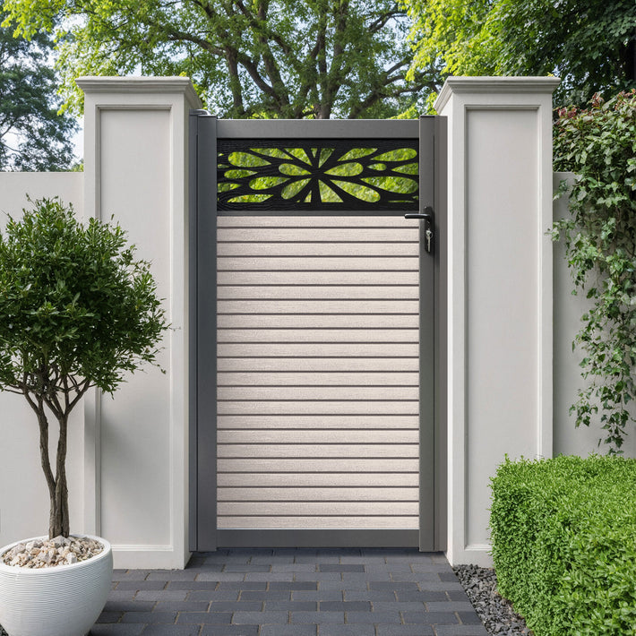 Hudson Blossom Pedestrian Gate - Mid Stone