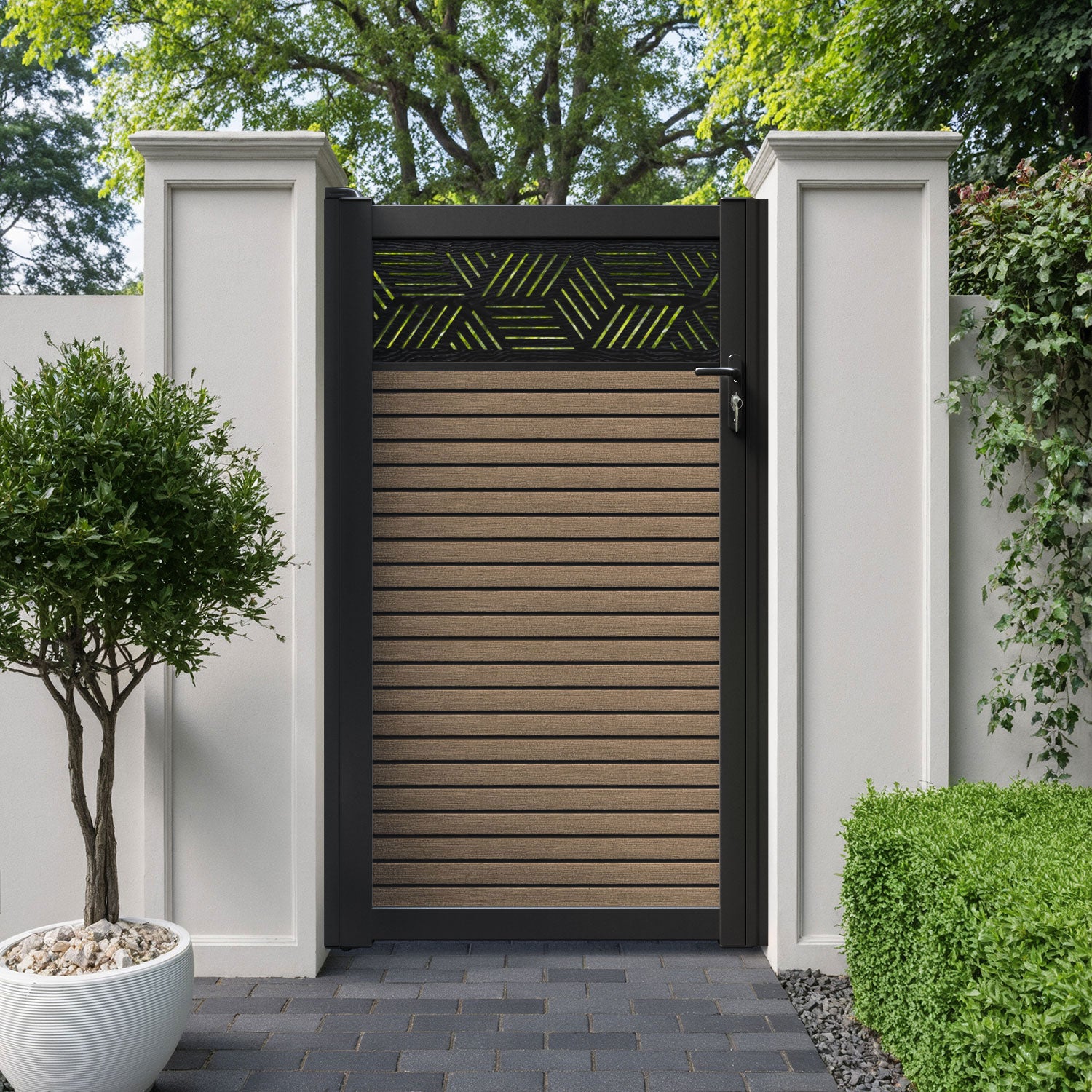 Hudson Cubed Pedestrian Gate - Teak