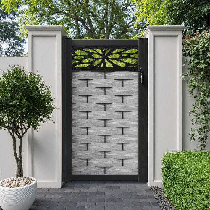 Ripple Blossom Pedestrian Gate - Light Grey