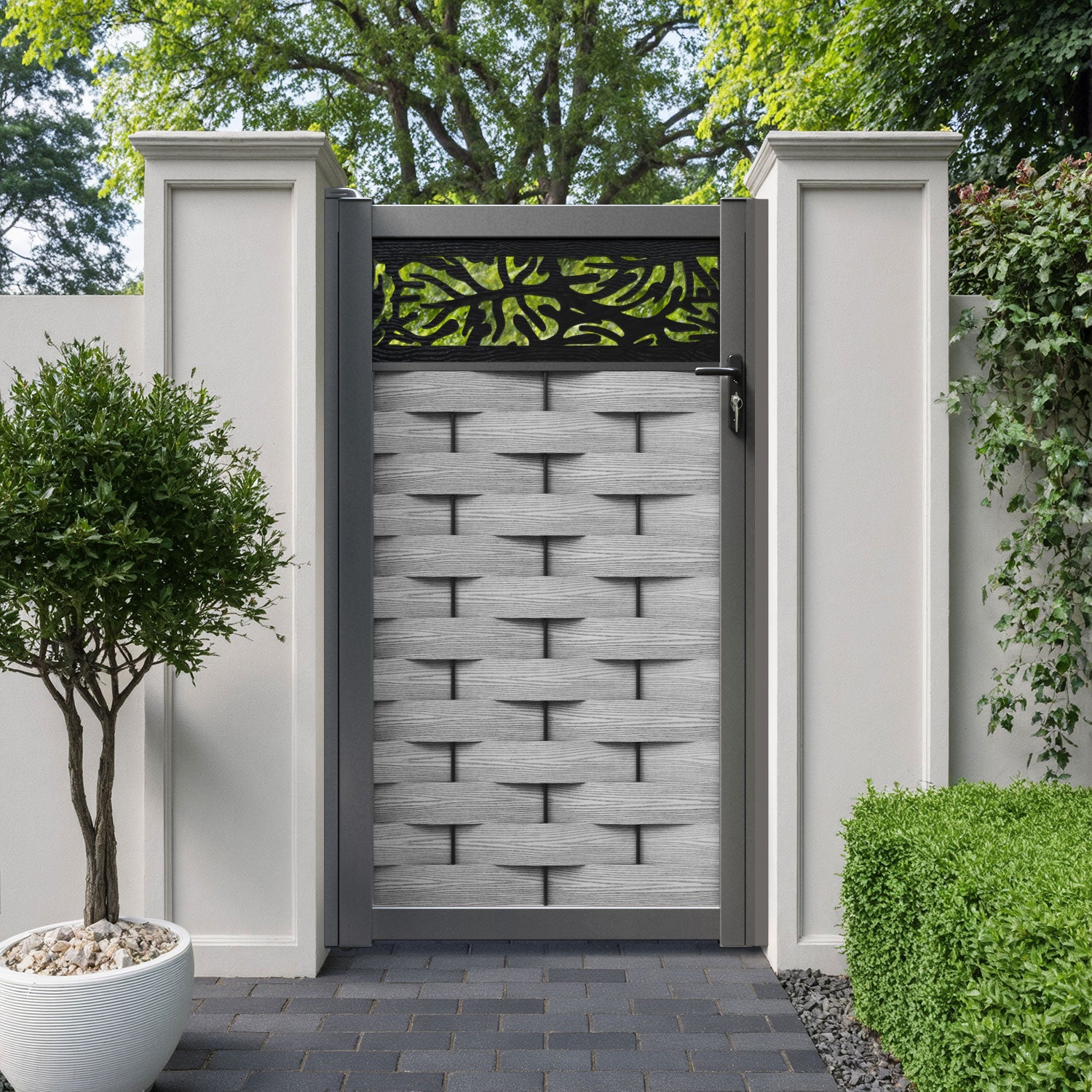 Ripple Botanic Pedestrian Gate - Light Grey