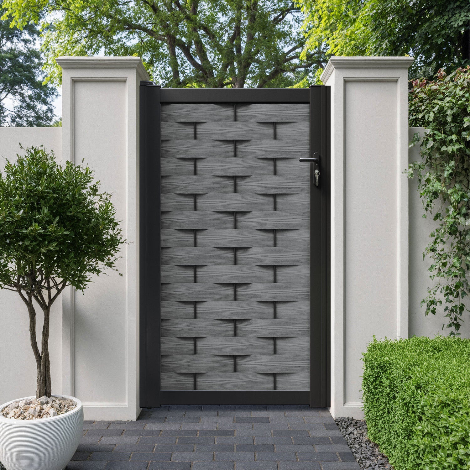 Ripple Pedestrian Gate - Mid Grey