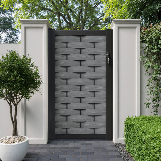 Ripple Pedestrian Gate - Mid Grey