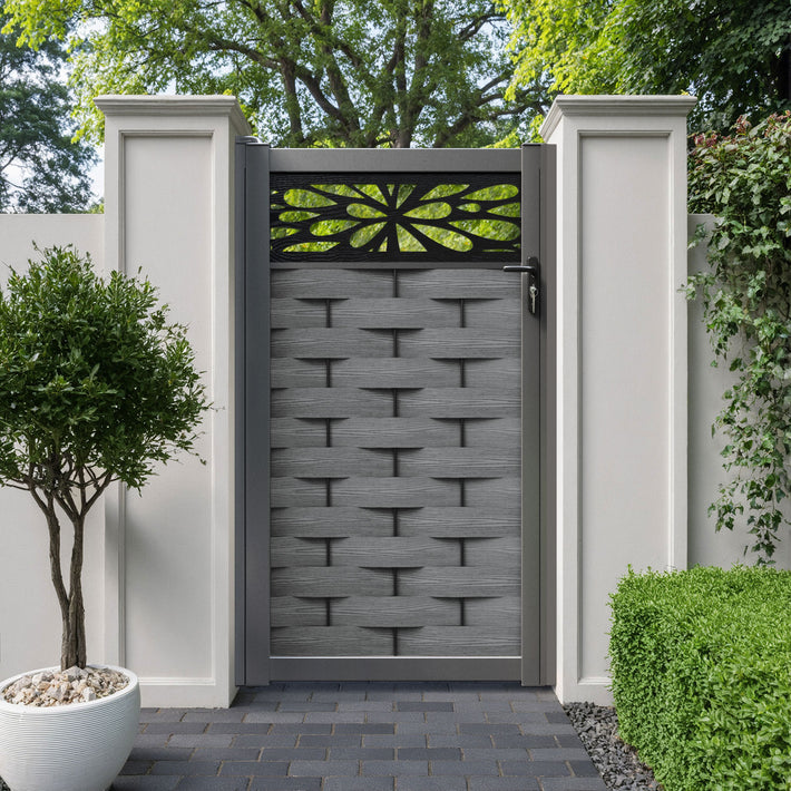 Ripple Blossom Pedestrian Gate - Mid Grey
