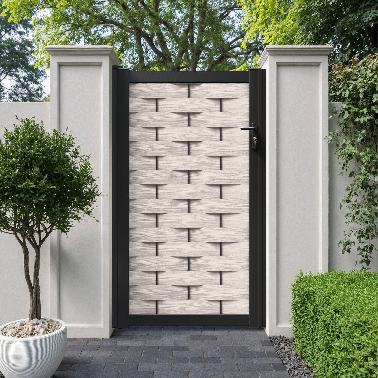 Ripple Pedestrian Gate - Mid Stone