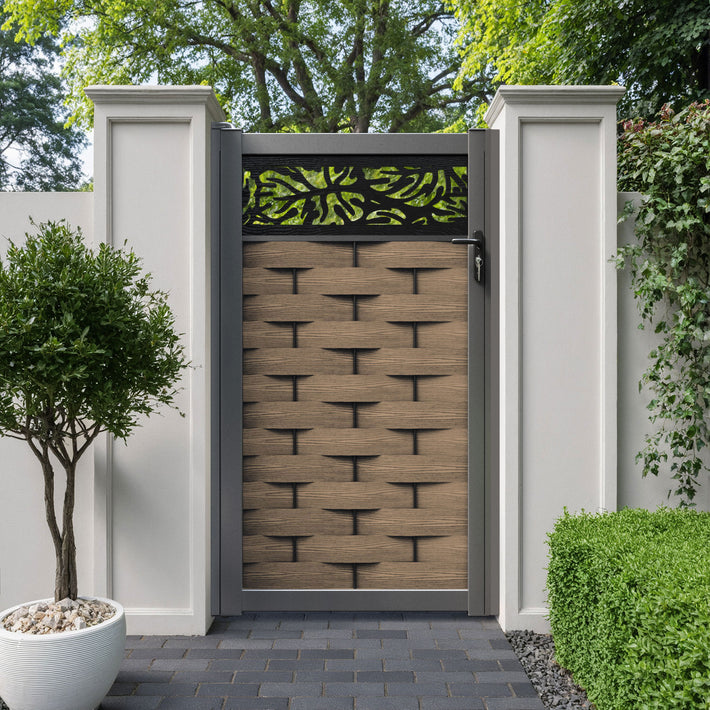 Ripple Botanic Pedestrian Gate - Teak