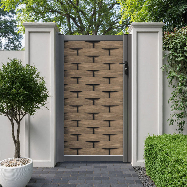 Ripple Pedestrian Gate - Teak