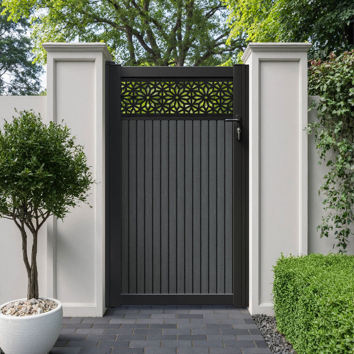 Virtis Narwa Pedestrian Gate - Dark Grey
