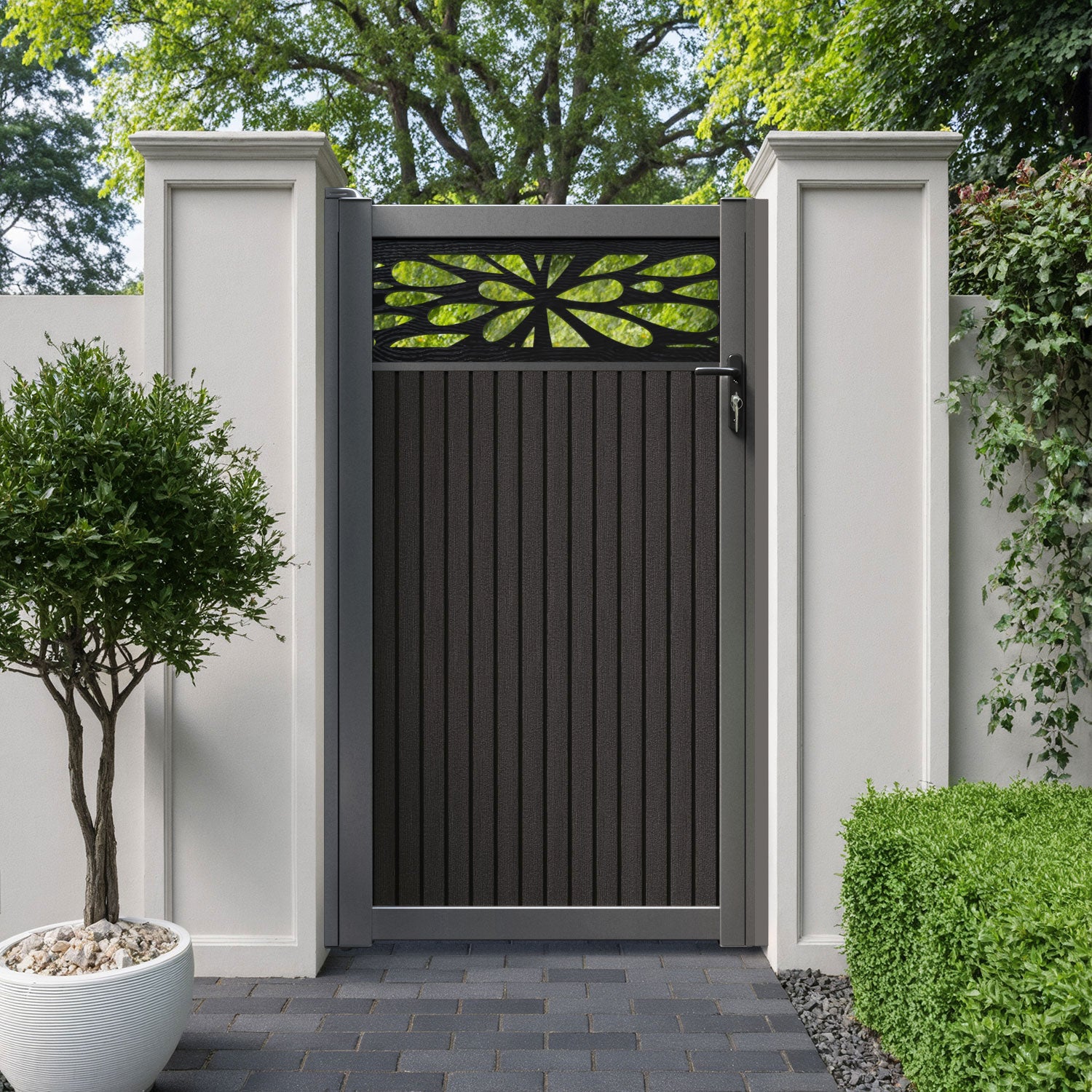 Virtis Blossom Pedestrian Gate - Dark Oak