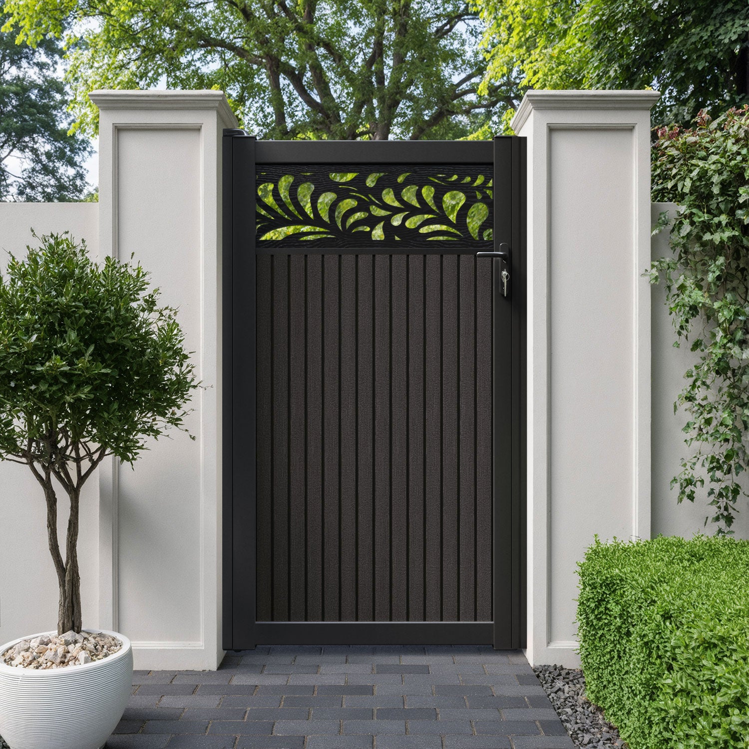 Virtis Petal Pedestrian Gate - Dark Oak