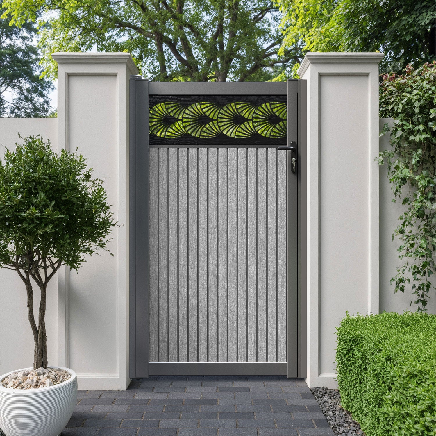 Virtis Laurel Pedestrian Gate - Light Grey
