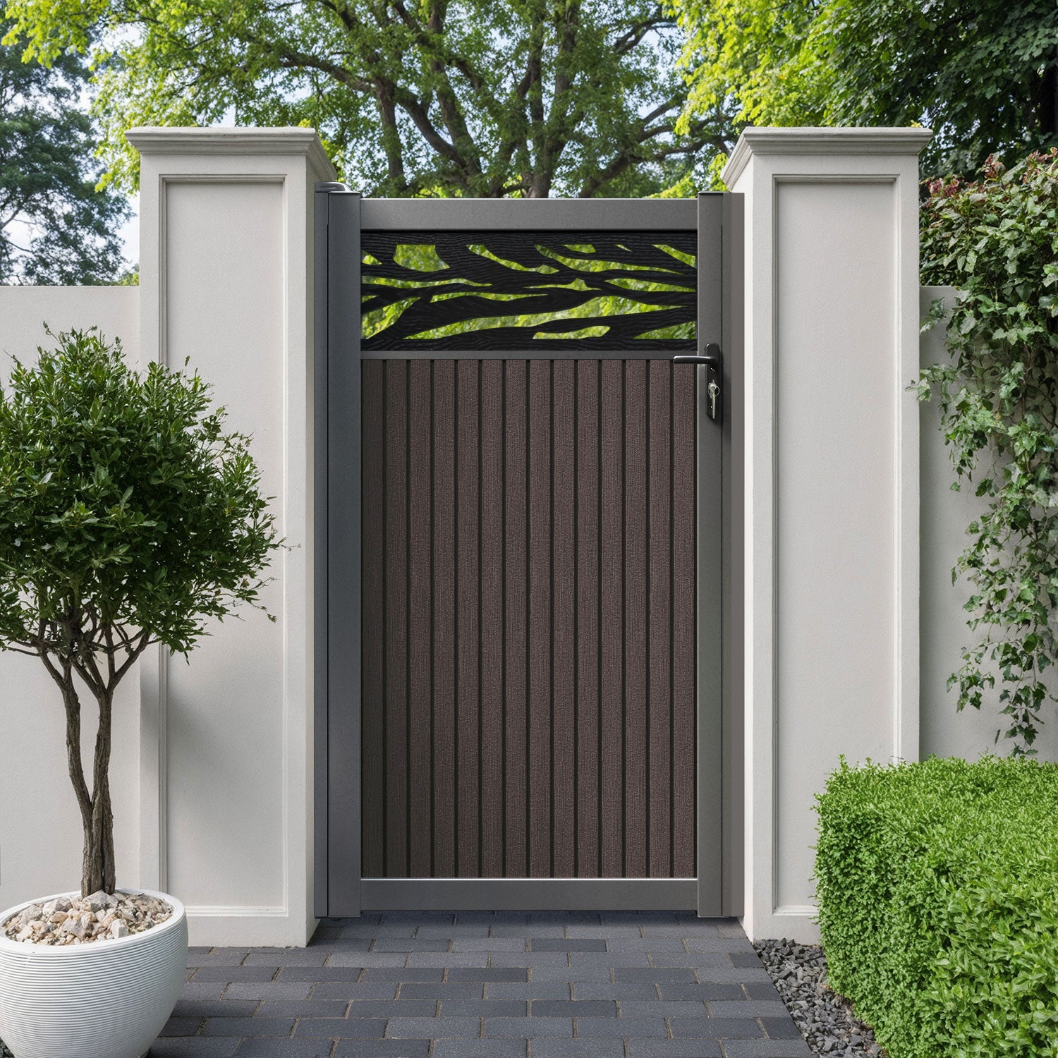 Virtis Malawi Pedestrian Gate - Mid Brown