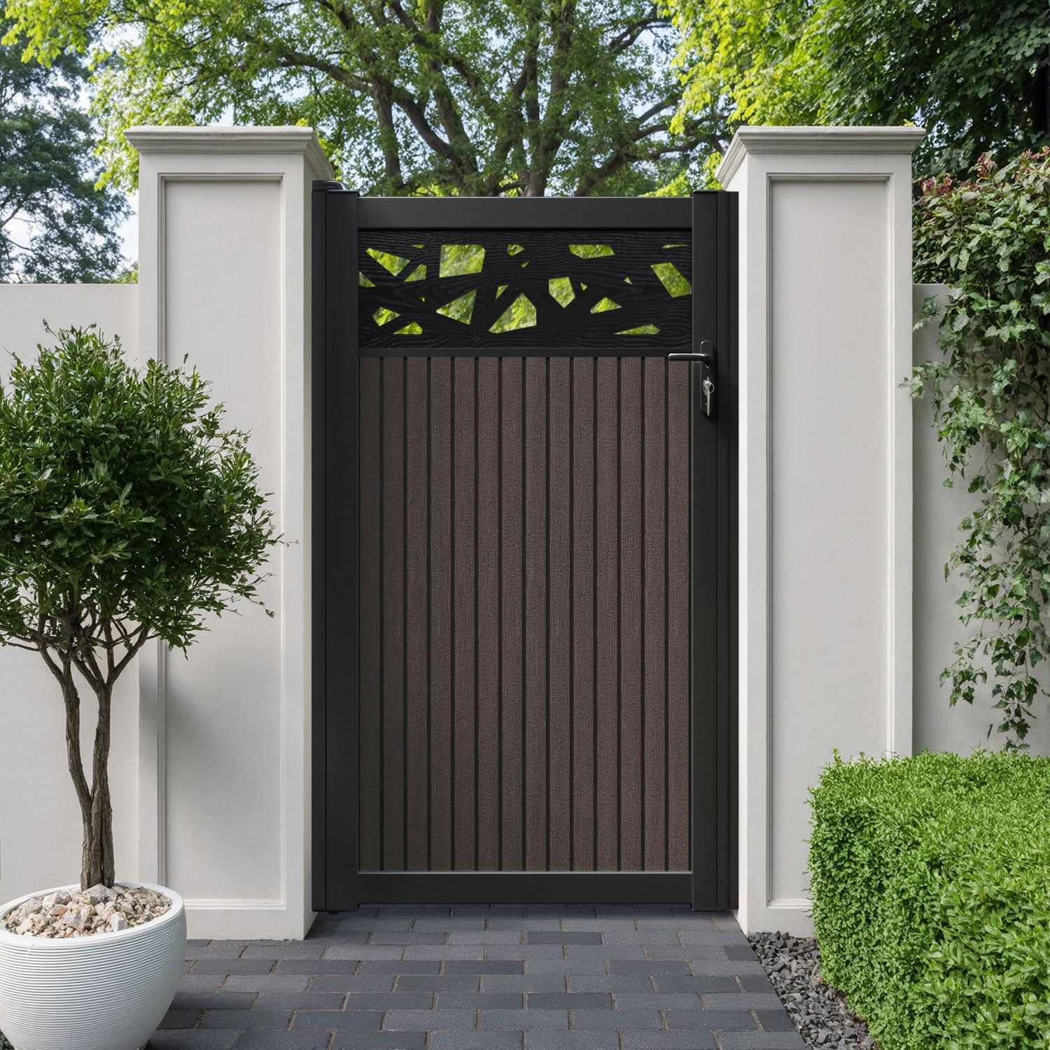 Virtis Prism Pedestrian Gate - Mid Brown