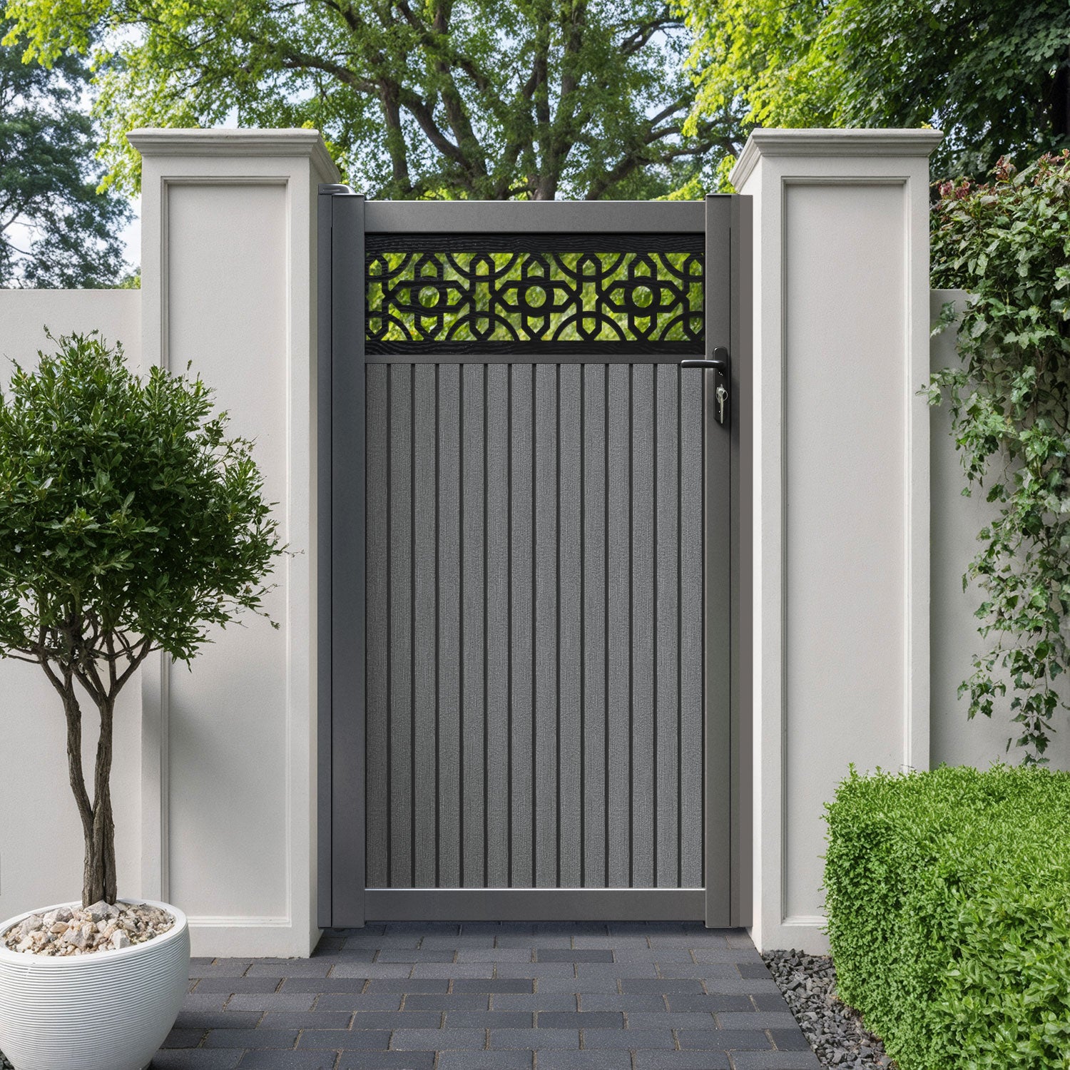 Virtis Nabila Pedestrian Gate - Mid Grey