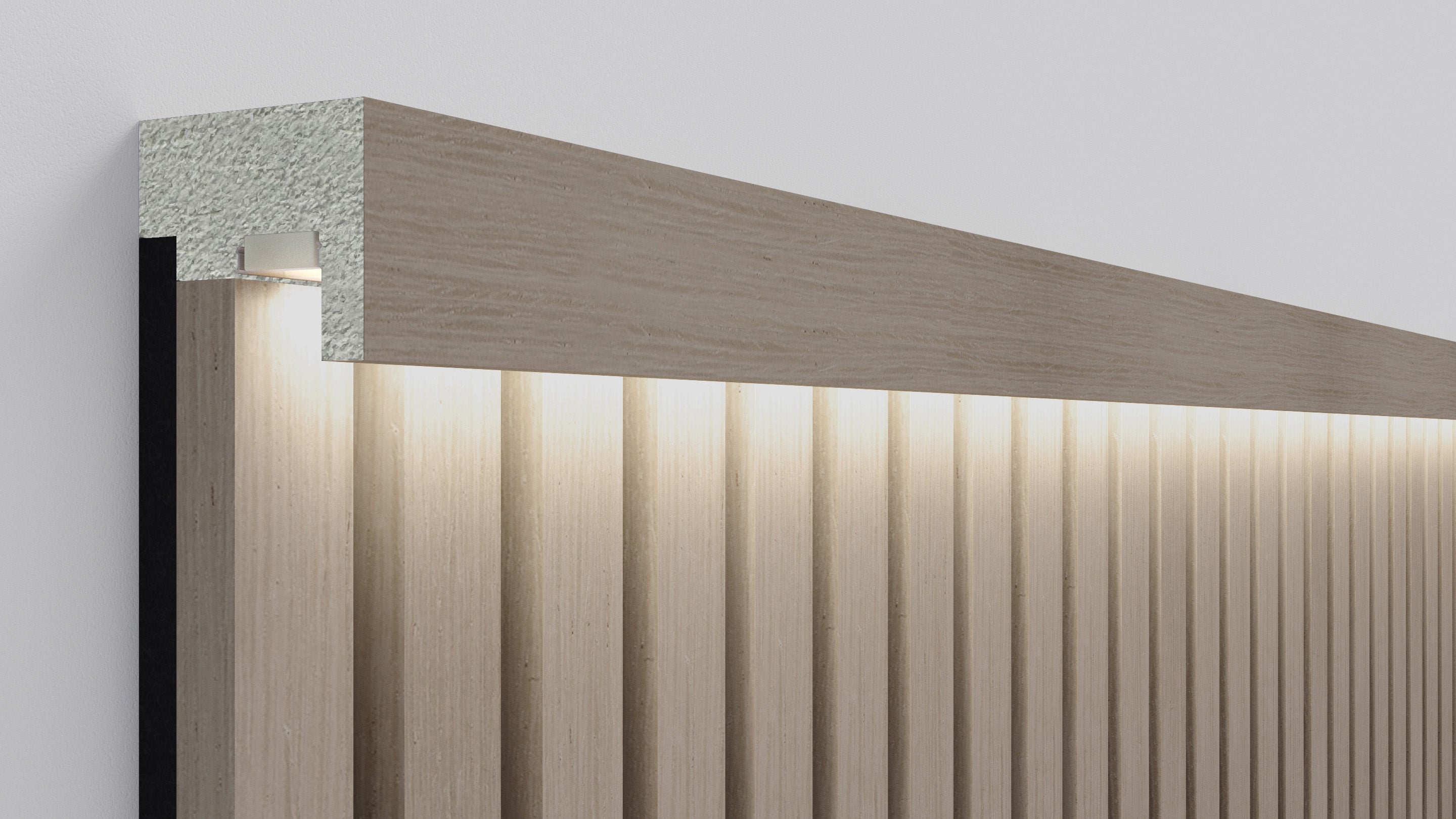 InsuSlat™ - Top Trim Batten - Grey Oak